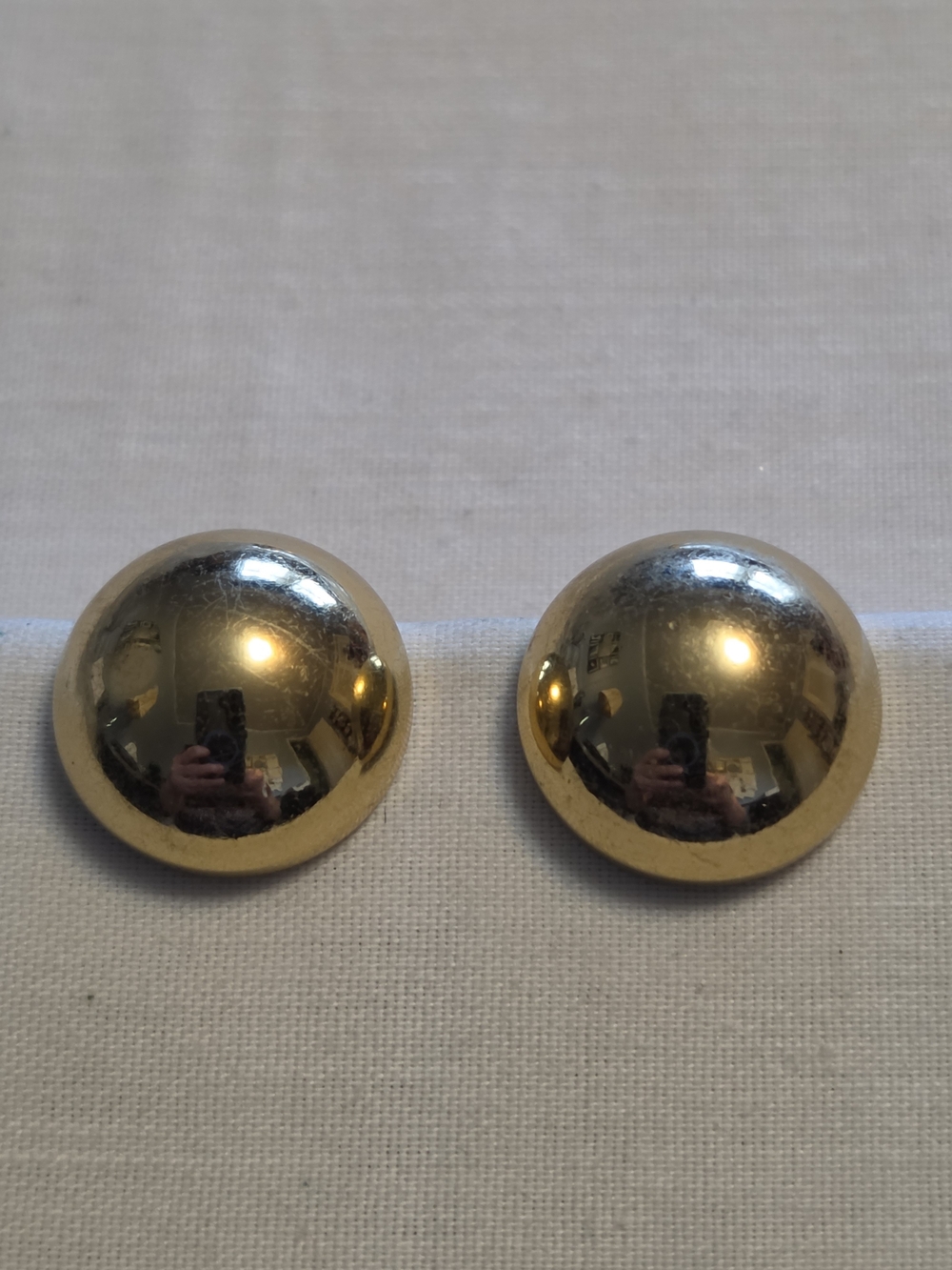 Vtg Monet Polished Gold-Tone Dome Clip-On Earrings
